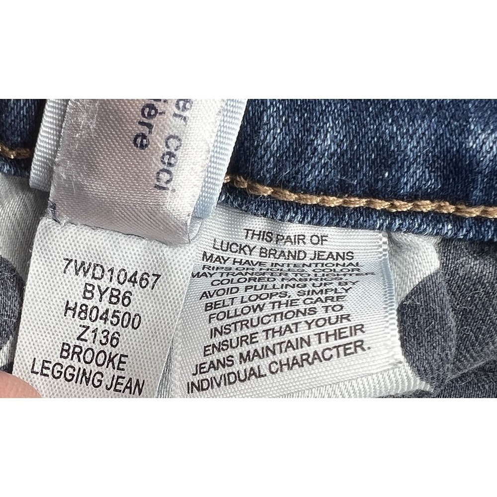 Lucky Brand Brooke Legging Jeans Women 8/29 Blue Skinny Distressed Raw Hem - Picture 6 of 11